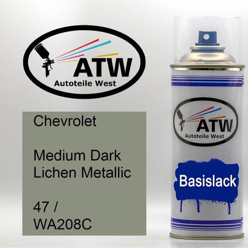 Chevrolet, Medium Dark Lichen Metallic, 47 / WA208C: 400ml Sprühdose, von ATW Autoteile West.